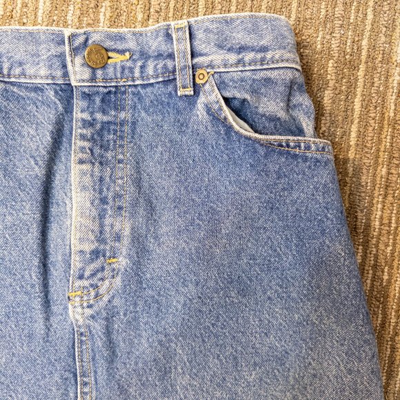 Vintage Lee Womens Size 12 Skirt High Rise Medium Wash A Line Mid Rise Pockets - Picture 3 of 7